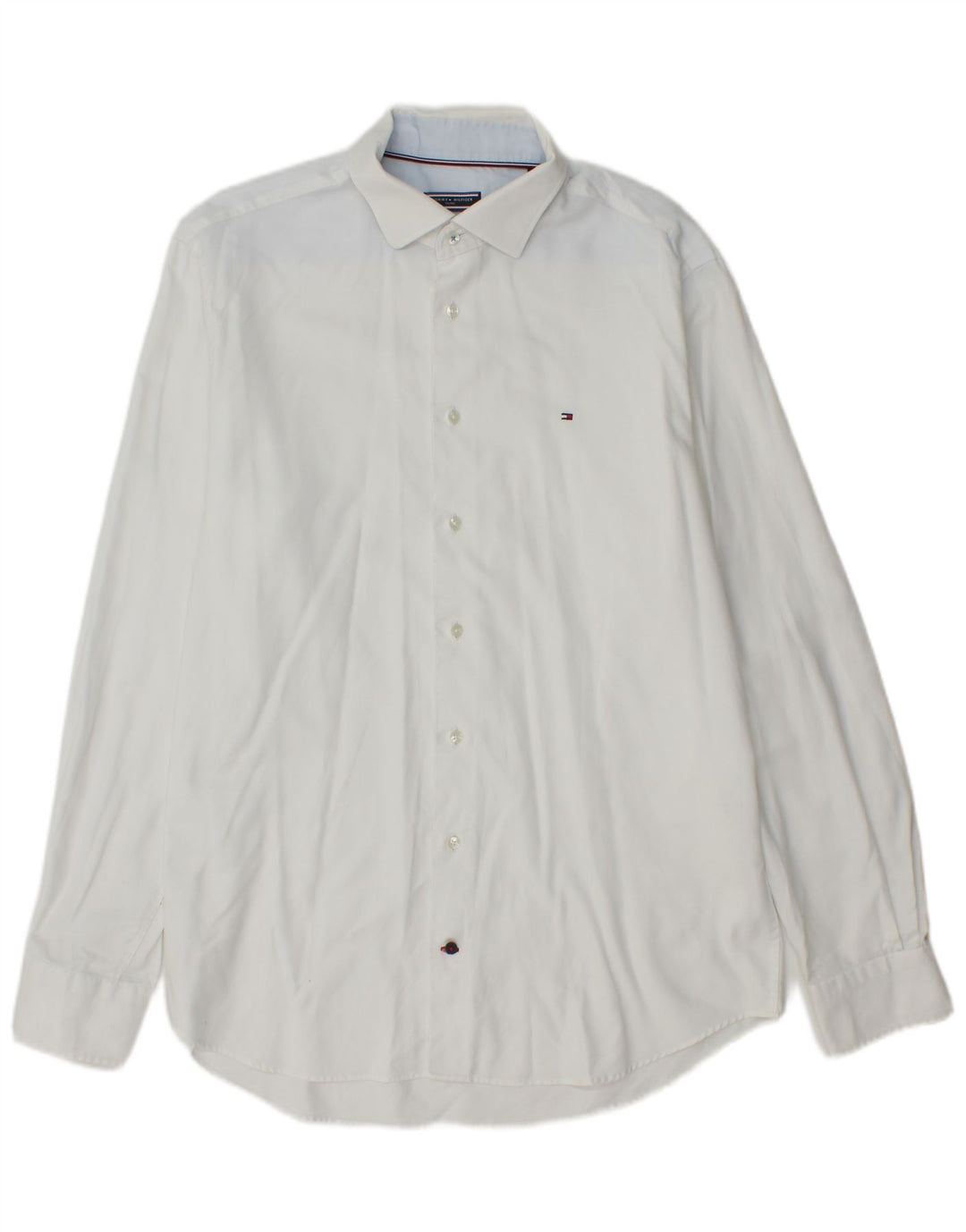 Tommy Hilfiger Herren-Hemd in normaler Passform, Größe 42 16 1/2 Large Weiß