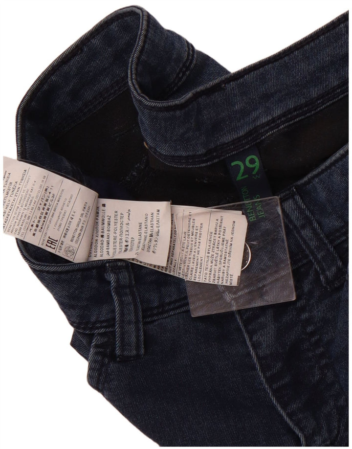 Benetton Damen Skinny Jeans W29 L30 Blaue Baumwolle