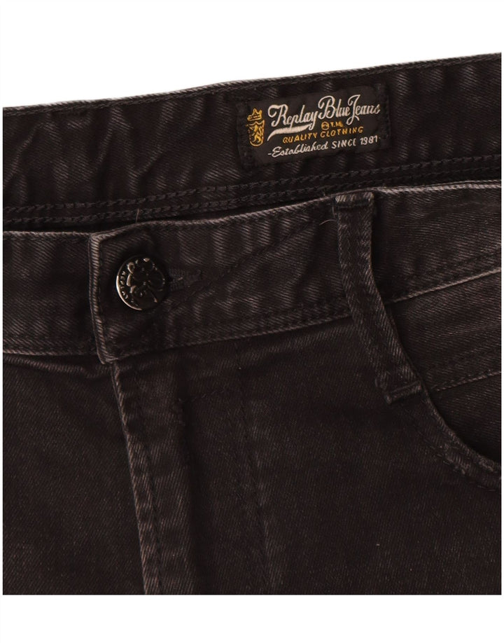 Replay Damen Distressed Slim Jeans W34 L32 Schwarz
