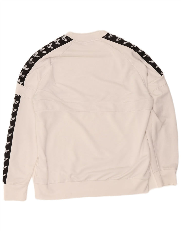 Adidas Herren Grafik-Sweatshirt-Pullover, groß, weißes Farbblock-Polyester