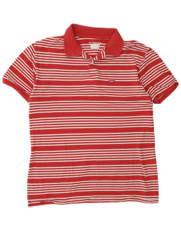 Levi's Herren-Poloshirt aus mittelroter, gestreifter Baumwolle