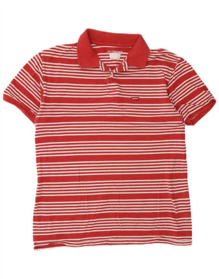 Levi's Herren-Poloshirt aus mittelroter, gestreifter Baumwolle