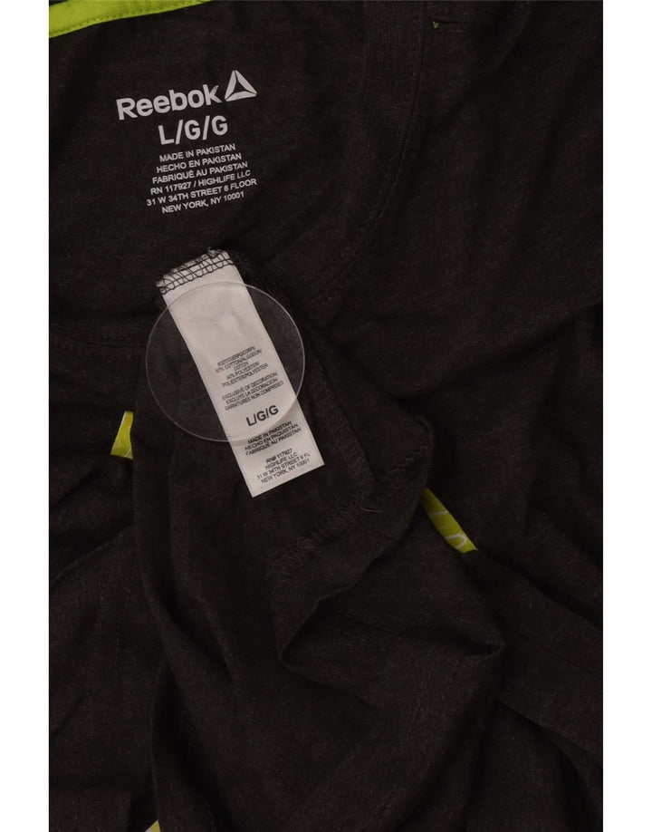 Reebok Herren Graphic T-Shirt Top Large Grau Baumwolle
