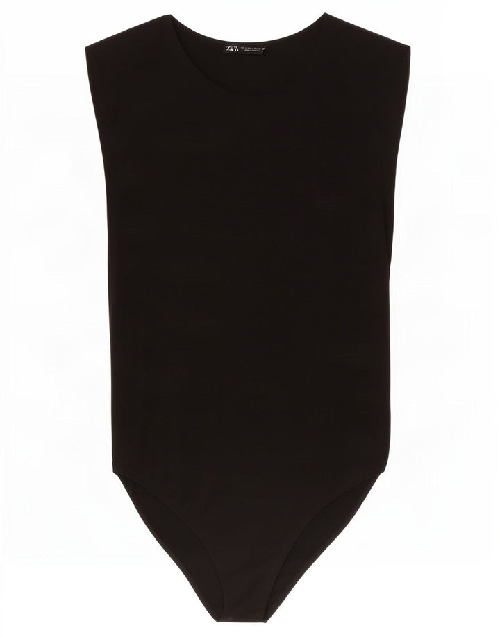 Ärmelloser Damen-Body von Zara, Gr. 44, Größe L, Schwarz, Polyamid
