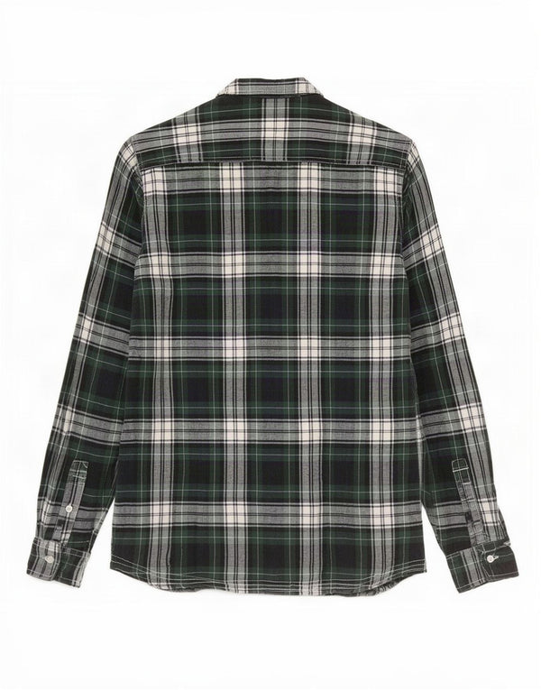 PEPE Jeans Damen Flanellhemd UK 14 Mittelgrün karierte Baumwolle