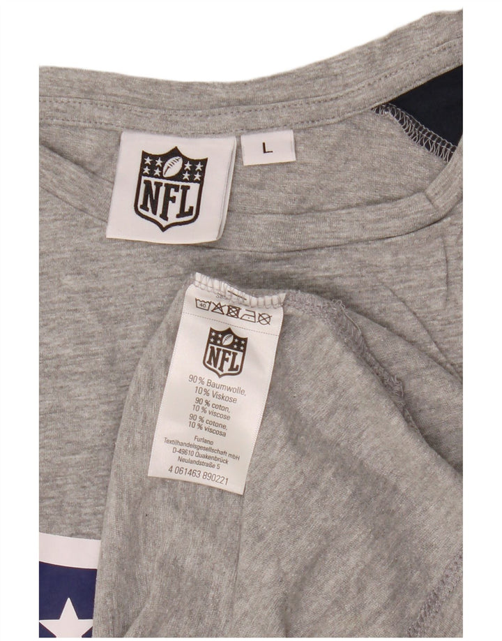 NFL Herren-T-Shirt mit Grafik, Größe L, Grau, Colourblock-Baumwolle