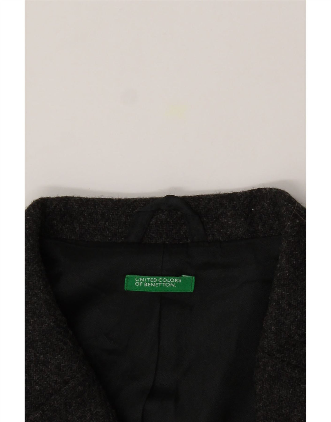 BENETTON Womens 2 Button Blazer Jacket IT 46 Large Grey Wool Vintage Benetton and Second-Hand Benetton from Messina Hembry 