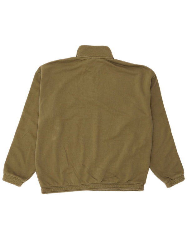 Adidas übergroßer Damen-Sweatshirtpullover mit Reißverschluss, UK 14, Größe L, Khaki, Baumwolle