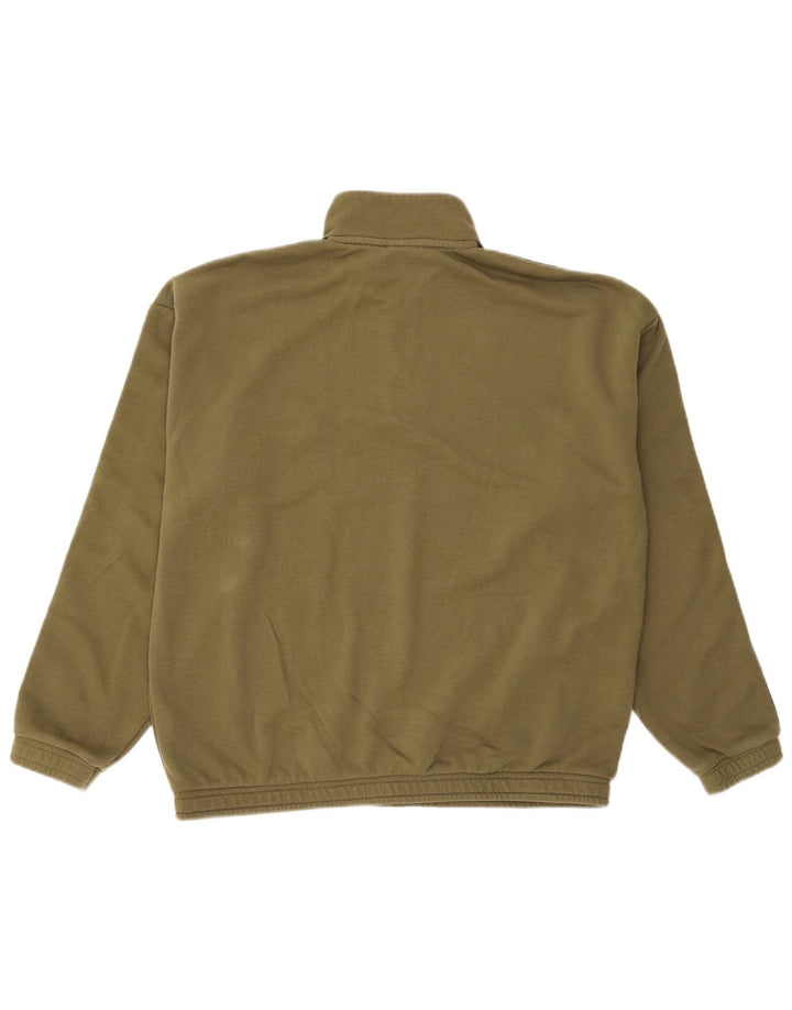 Adidas übergroßer Damen-Sweatshirtpullover mit Reißverschluss, UK 14, Größe L, Khaki, Baumwolle