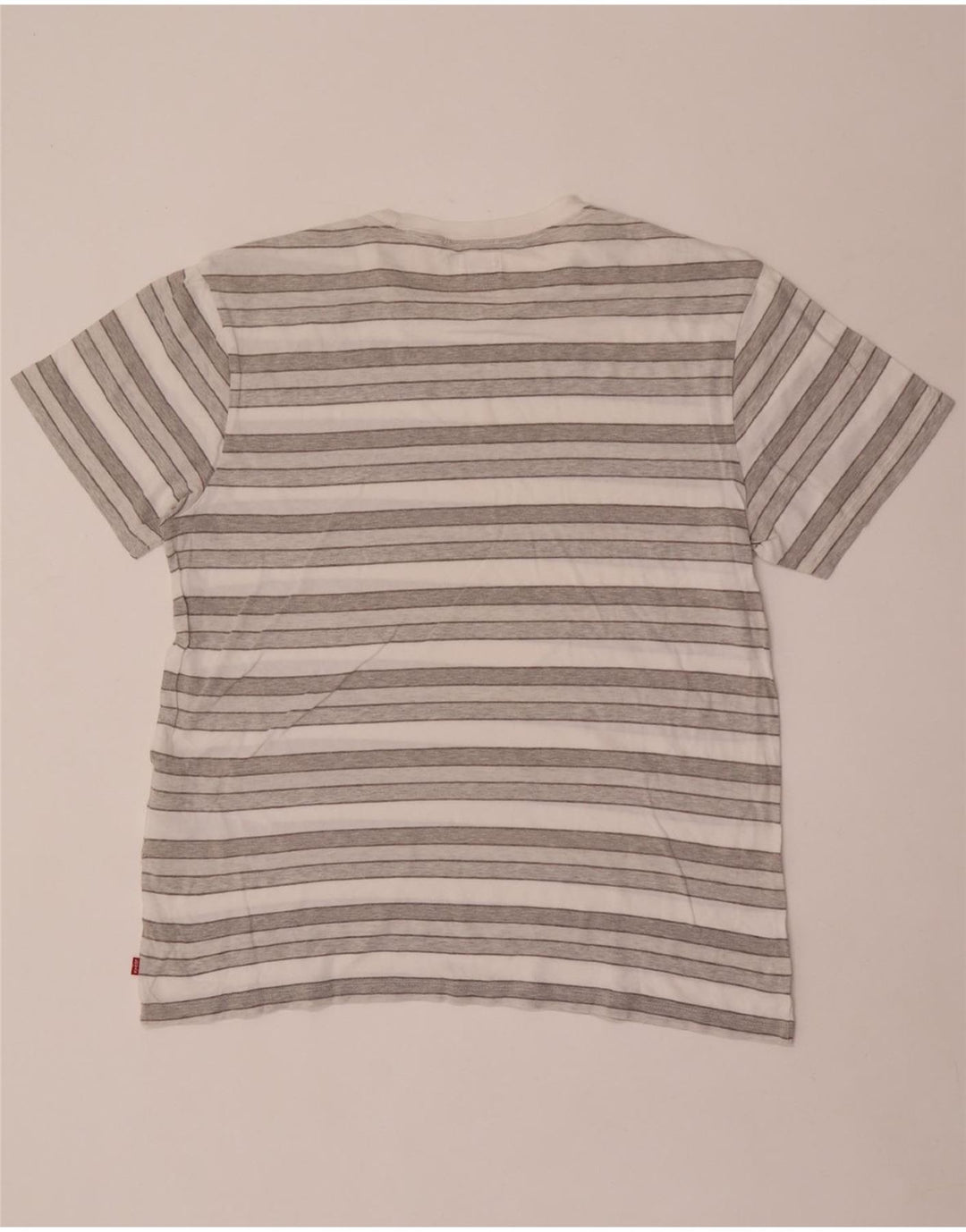 Levi's Herren-T-Shirt-Oberteil, groß, grau gestreift, Baumwolle