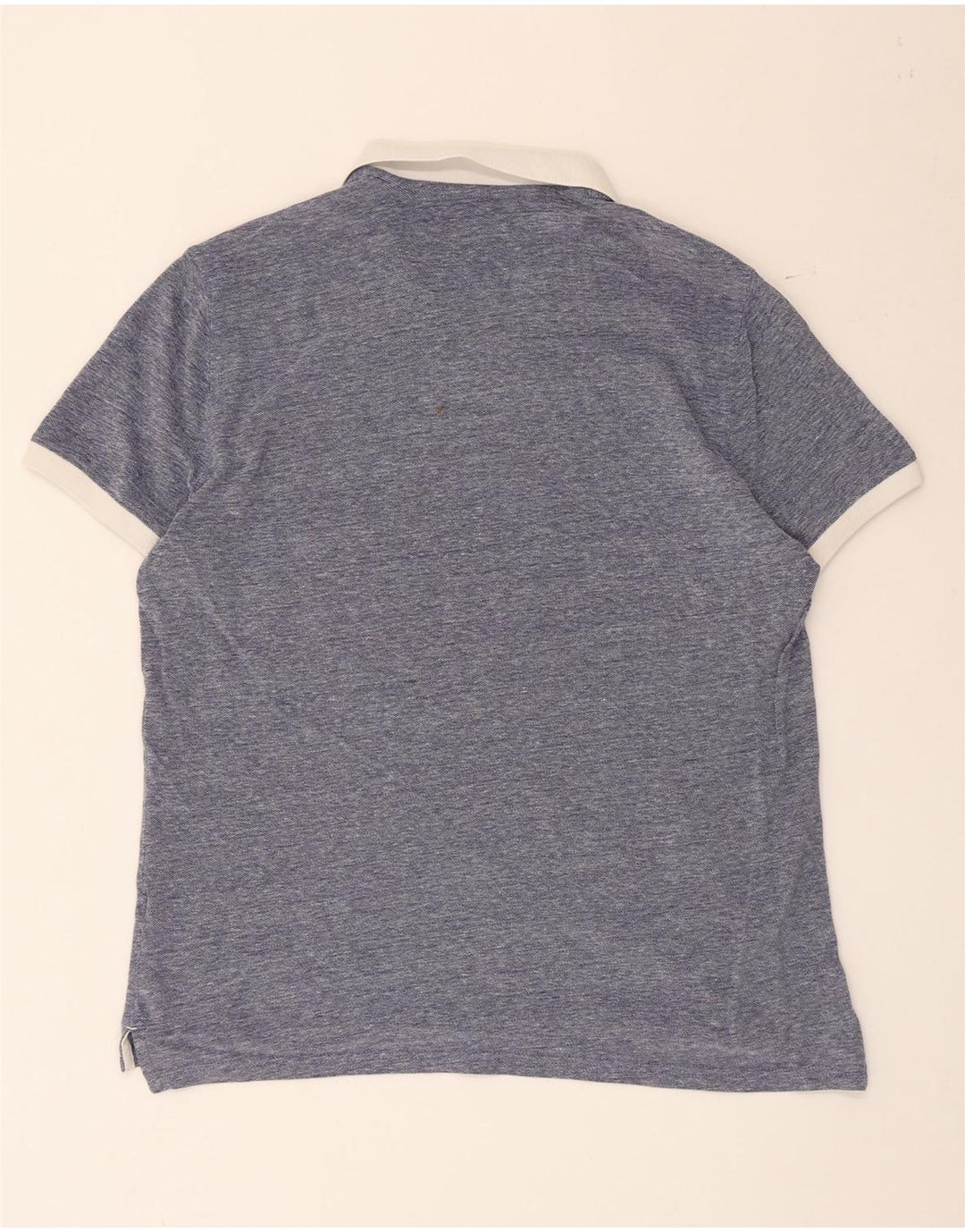 Massimo Dutti Herren Rugby-Poloshirt, große blaue Baumwolle