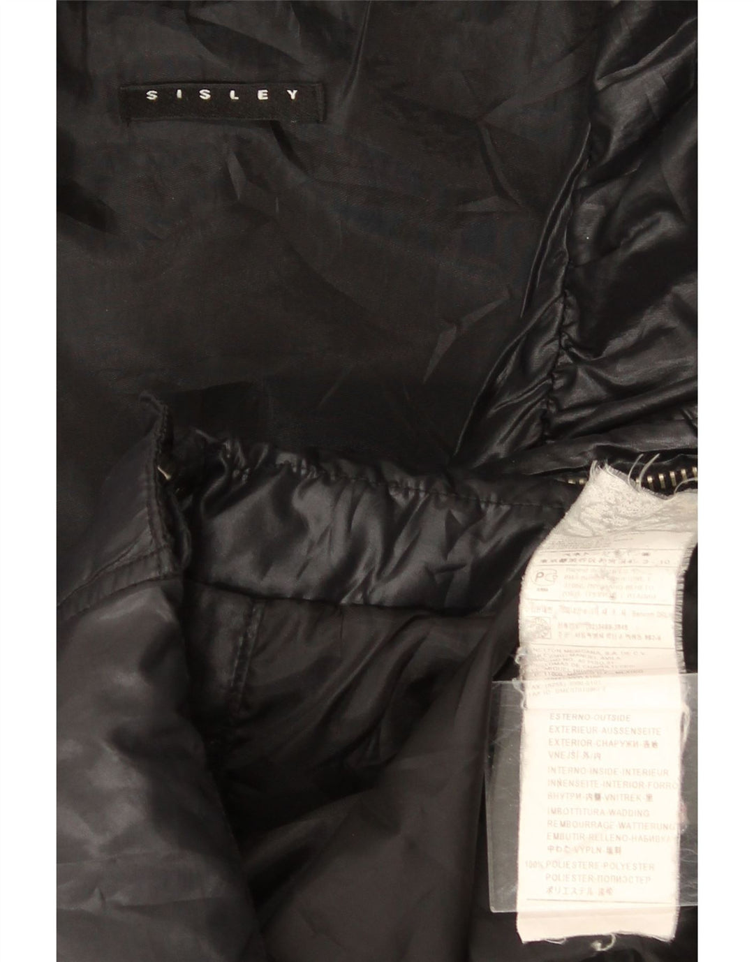 Sisley Damen Wattierte Jacke IT 44 Mittelschwarzes Polyester