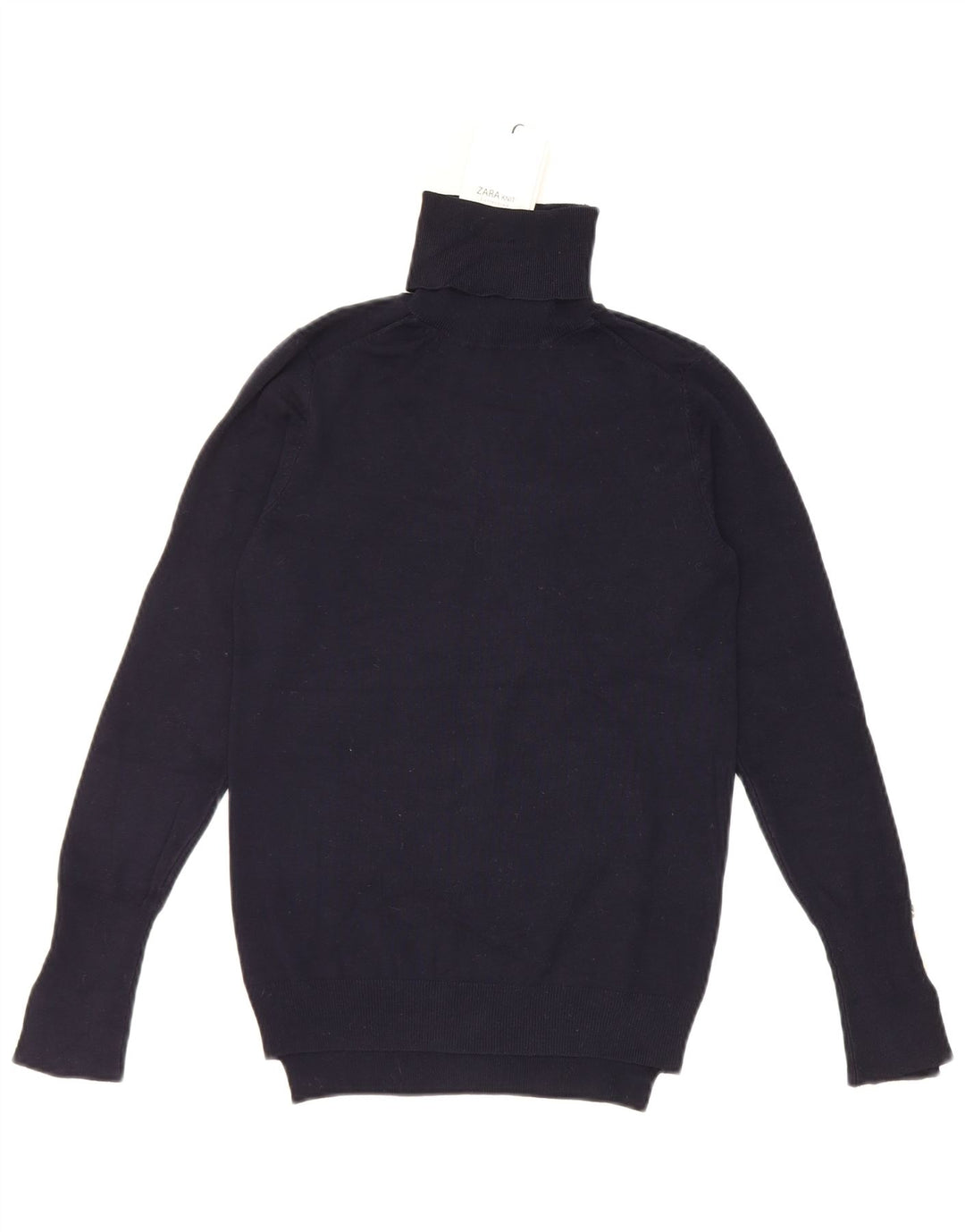 Rollkragenpullover für Damen von Zara, Gr. 12, mittleres Marineblau aus Viskose