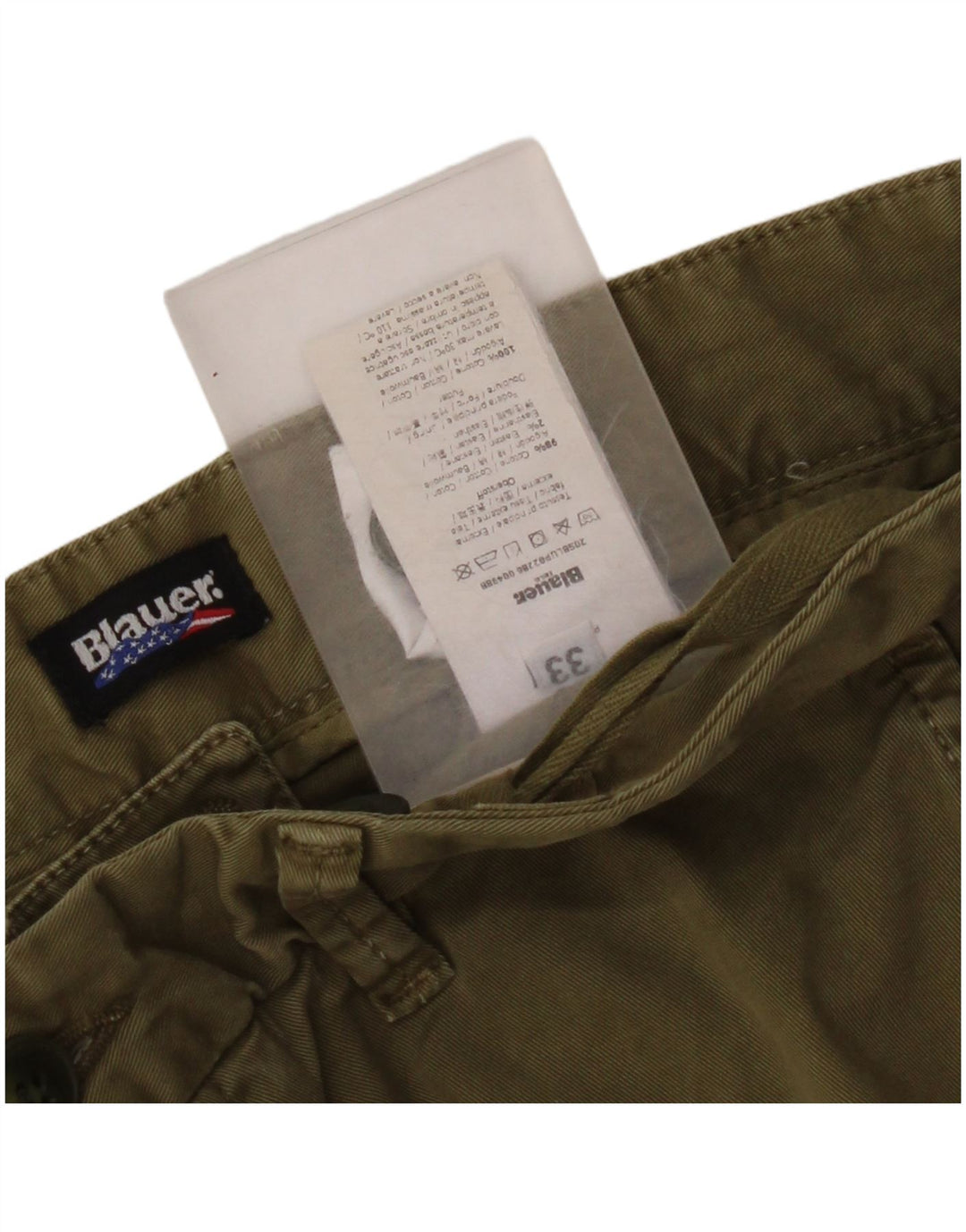 Blauer Herren Chino-Shorts W33 Medium Khaki Baumwolle