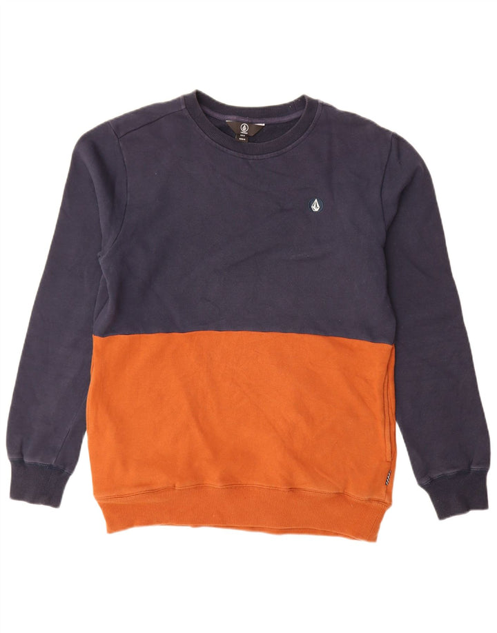 Volcom Herren-Sweatshirt-Pullover, mittelgroß, marineblau, Colourblock-Baumwolle