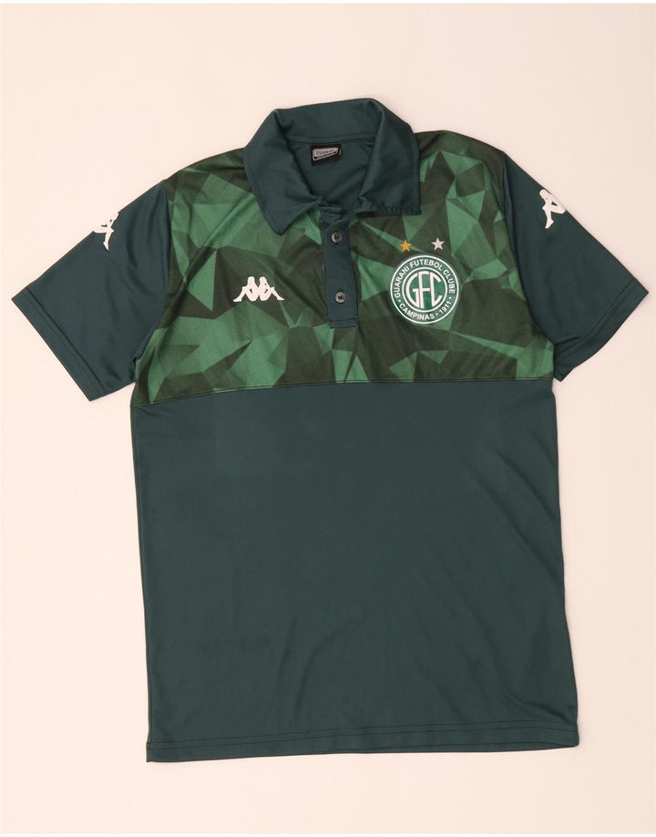 Kappa Herren-Poloshirt mit Grafik, Mittelgrünes Farbblock-Polyester