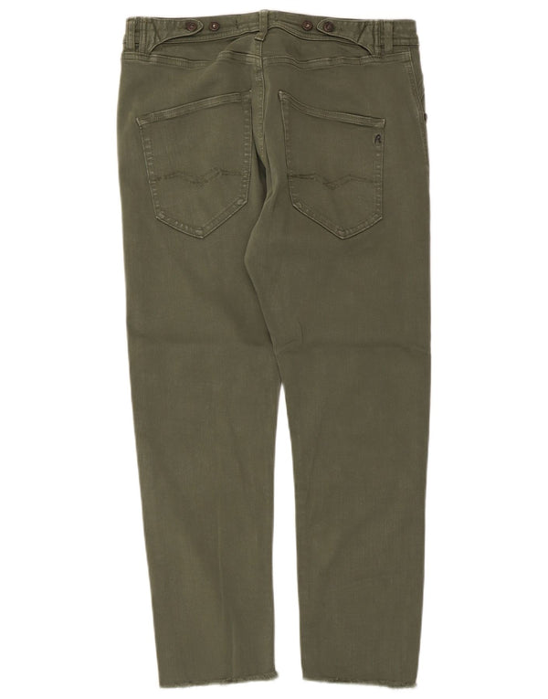 Replay Damen Pilar Cropped Jeans W27 L24 Khaki Baumwolle