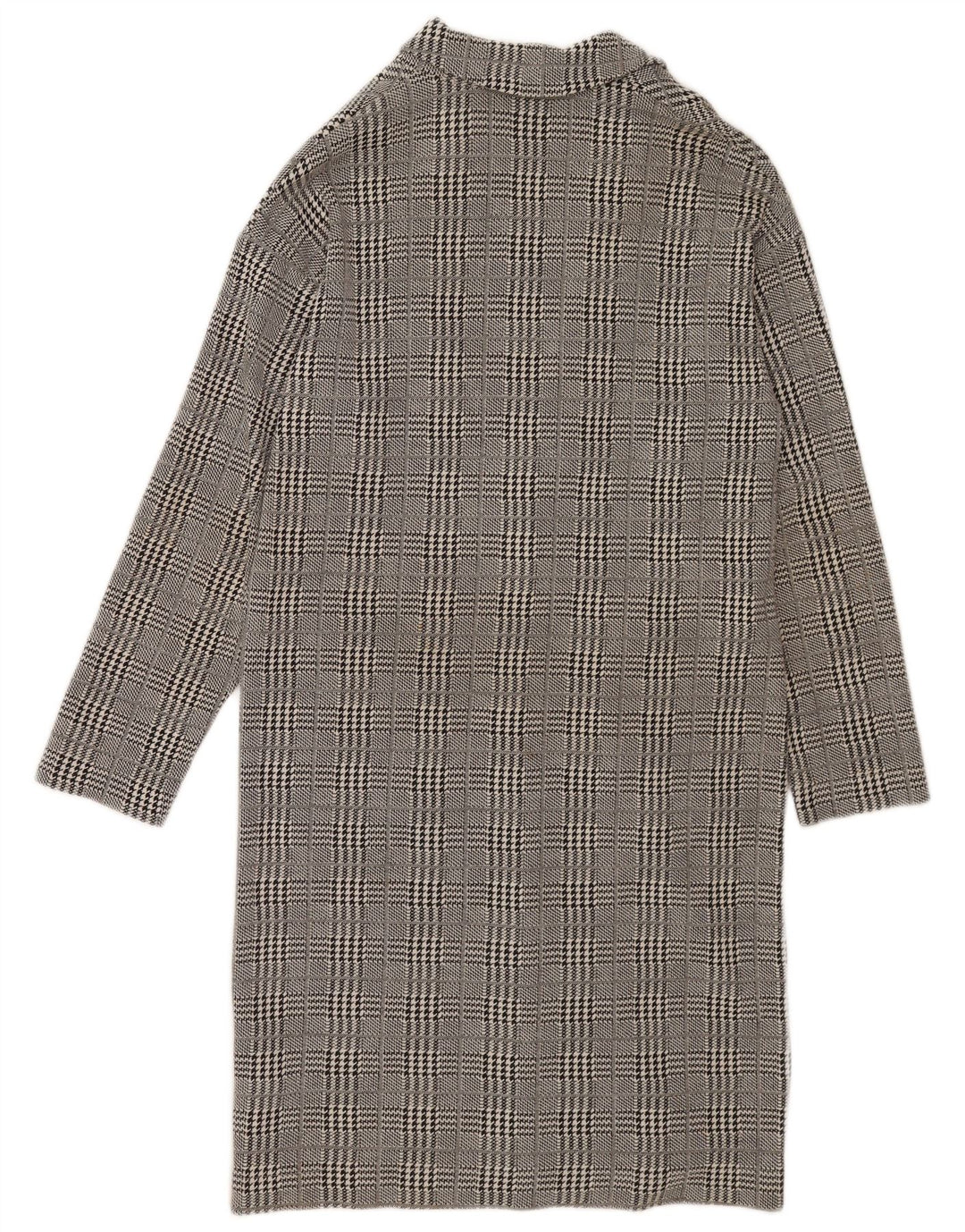 Topshop Damenmantel UK 10 Small Graue Hahnentritt-Baumwolle