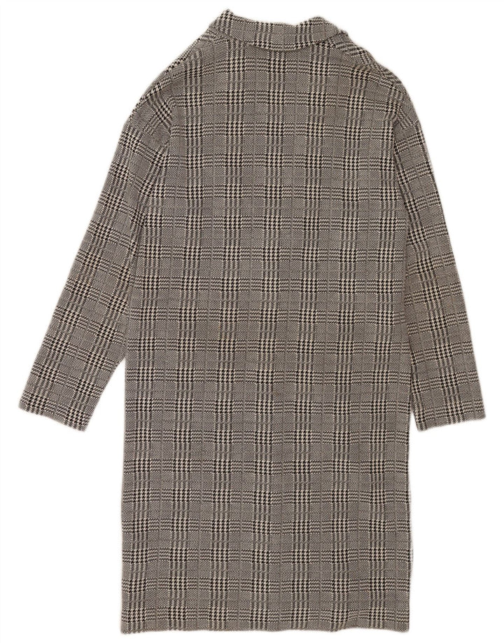 Topshop Damenmantel UK 10 Small Graue Hahnentritt-Baumwolle