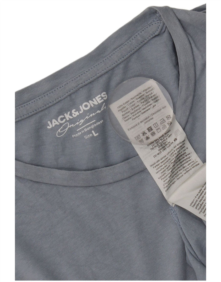 Jack & Jones Herren T-Shirt Top Large Blau Baumwolle