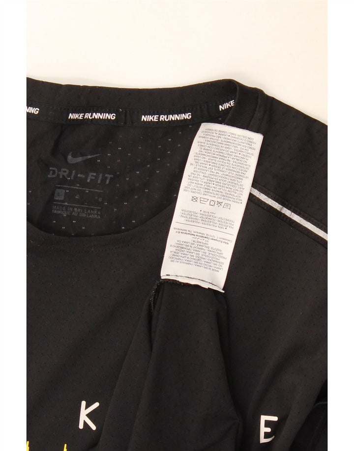 NIKE Herren Dri Fit Graphic T-Shirt Top Large Schwarz Polyester