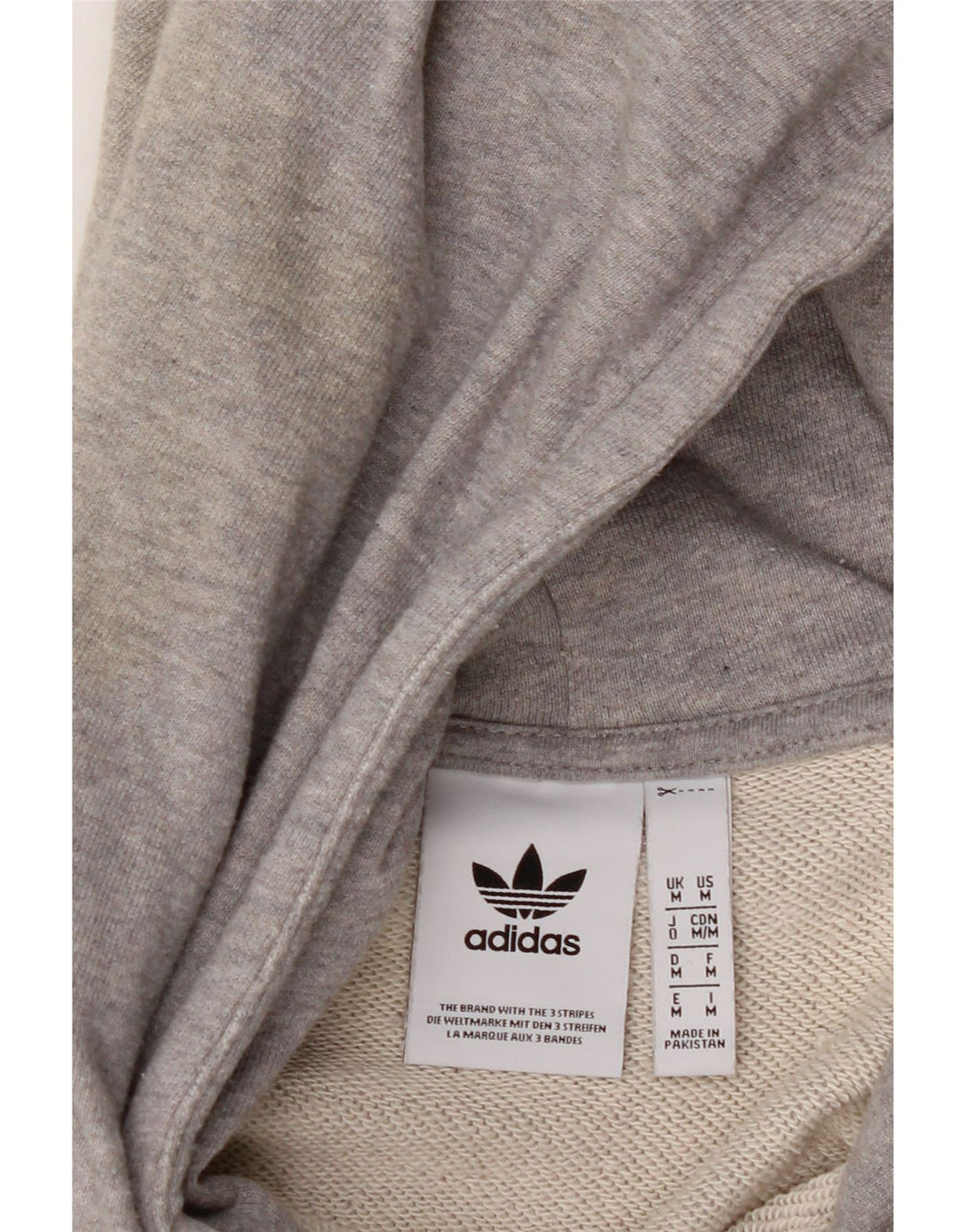 ADIDAS Mens Hoodie Jumper Medium Grey Cotton Vintage Adidas and Second-Hand Adidas from Messina Hembry 