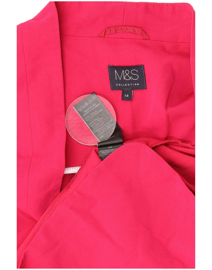 Marks & Spencer Womens Open Blazer Jacke UK 14 Mittelrosa Polyester