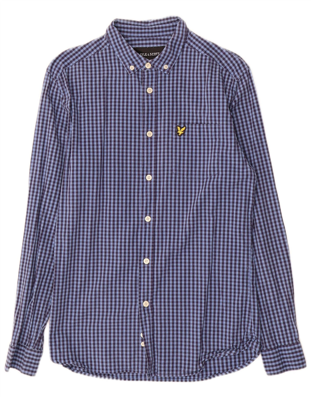 Lyle & Scott Slim-Fit-Hemd für Herren in Mittelblau mit Karomuster