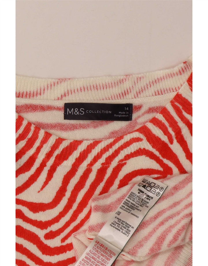 Marks & Spencer Damen-Pullover mit U-Boot-Ausschnitt, Gr. 14, Mittelrot
