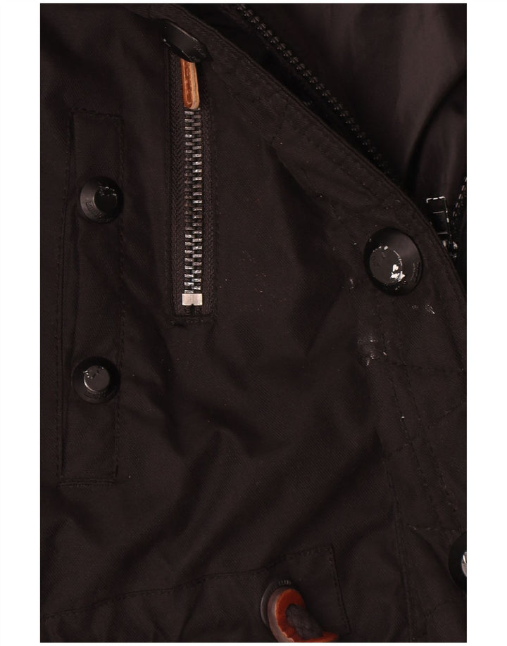 KHUJO Damen Parka Jacke UK 14 Medium Schwarz Polyester