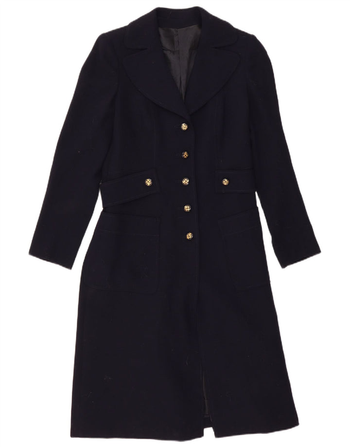 Vintage Damen Mantel UK 10 Small Marineblau