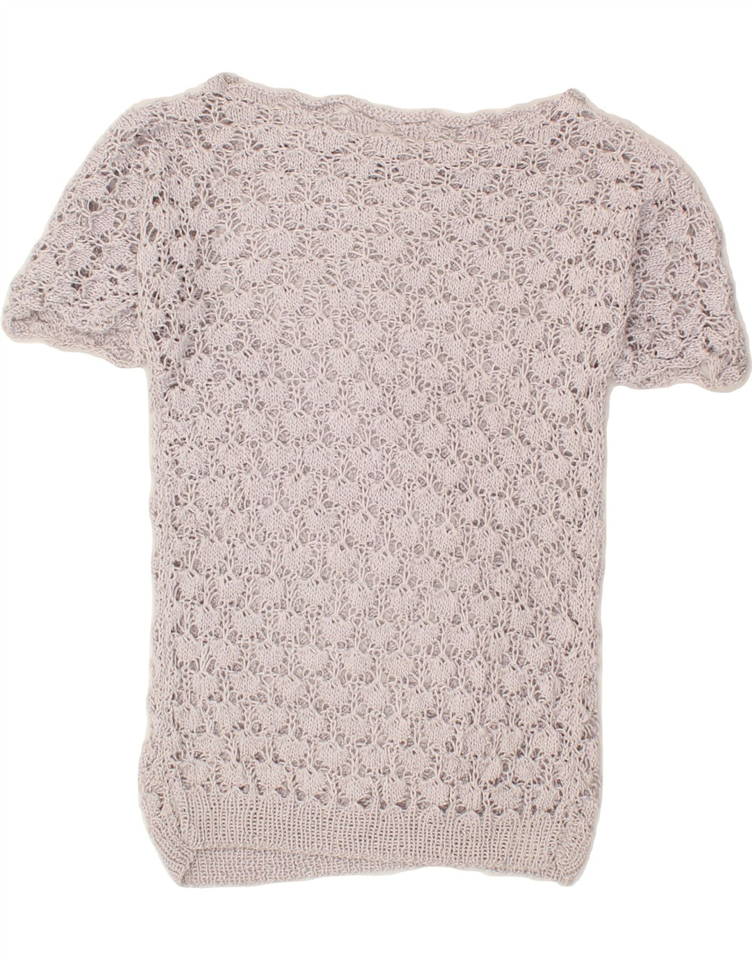 VINTAGE Womens Crochet See Through Top UK 10 Small Grey Vintage Vintage and Second-Hand Vintage from Messina Hembry 