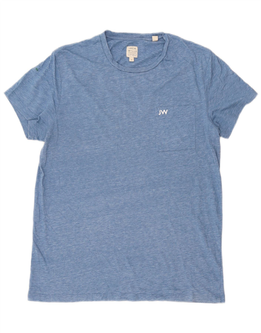 Jack Wills Herren-T-Shirt aus mittelblau gesprenkelter Baumwolle