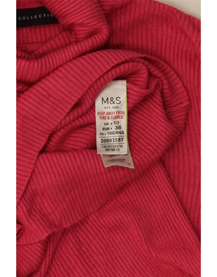 Marks & Spencer Rollkragenpullover für Damen, UK 10, Größe S, rosa Viskose