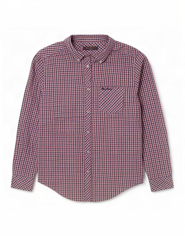 Ben Sherman Herren Heritage-Hemd, groß, rot kariert, Baumwolle