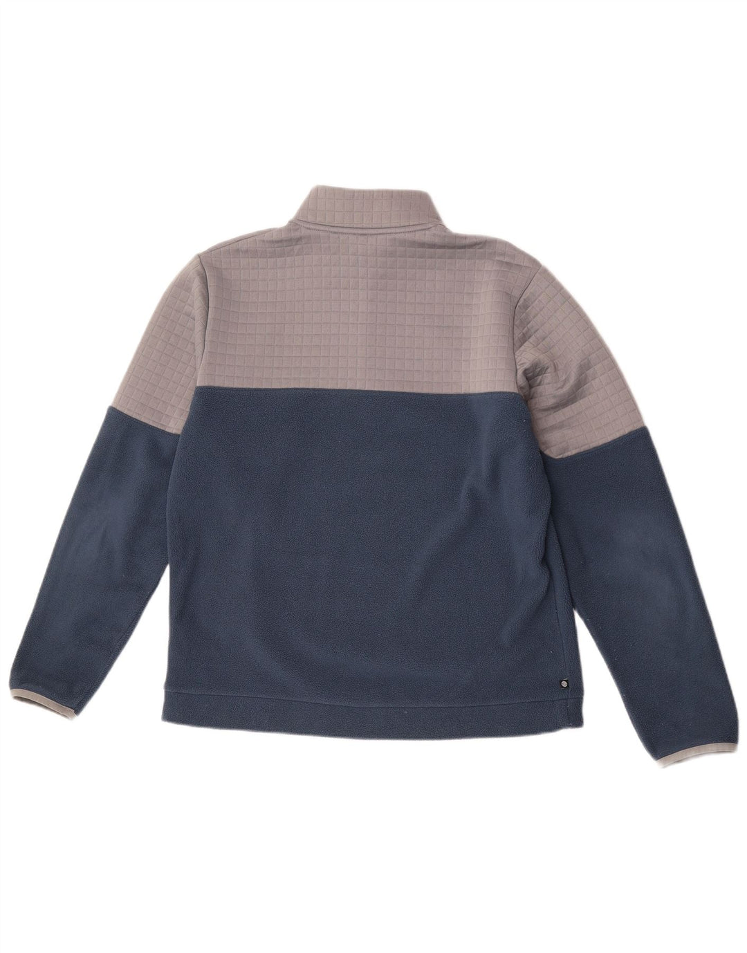 Adidas Herren-Fleecepullover mit Reißverschluss am Hals, mittleres Marineblau, Farbblock-Polyester