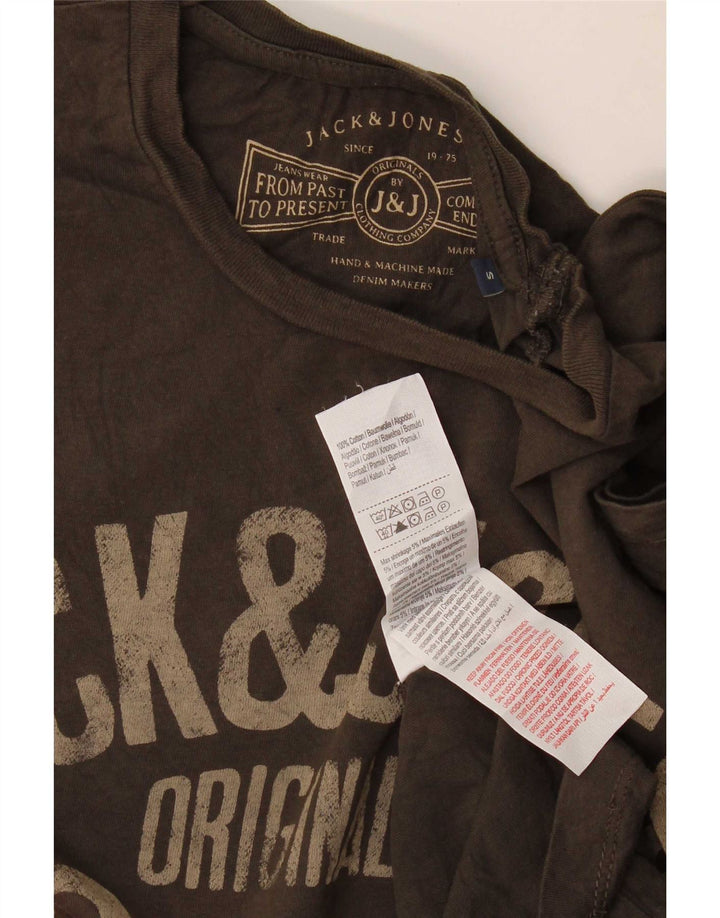 Jack & Jones Herren-T-Shirt mit Grafik, Größe S, Khaki, Baumwolle