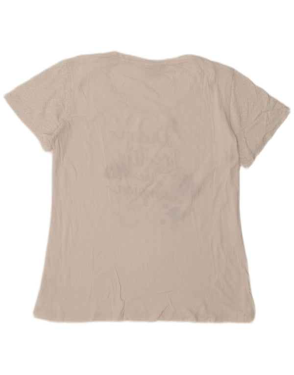 CHAMPION Damen Grafik-T-Shirt-Oberteil UK 18 XL Weiß geblümt
