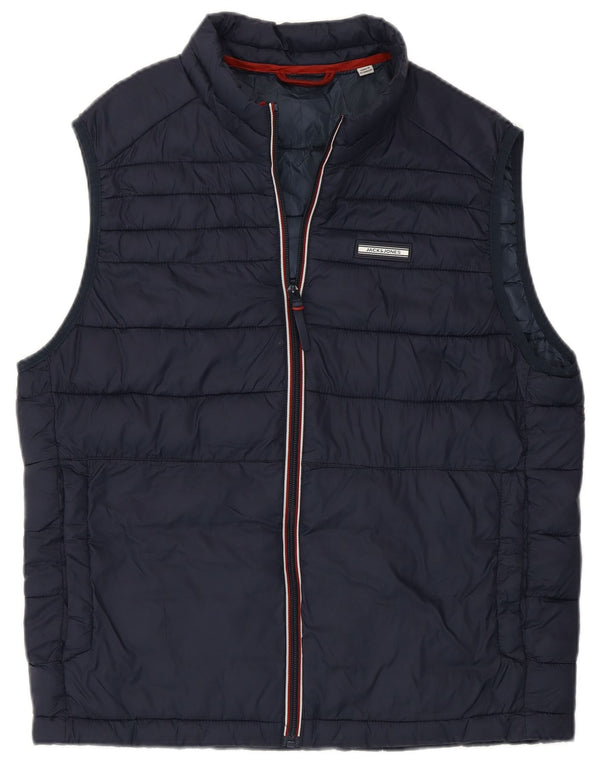 Jack & Jones Herren Wattierte Weste UK 36 Small Marineblau