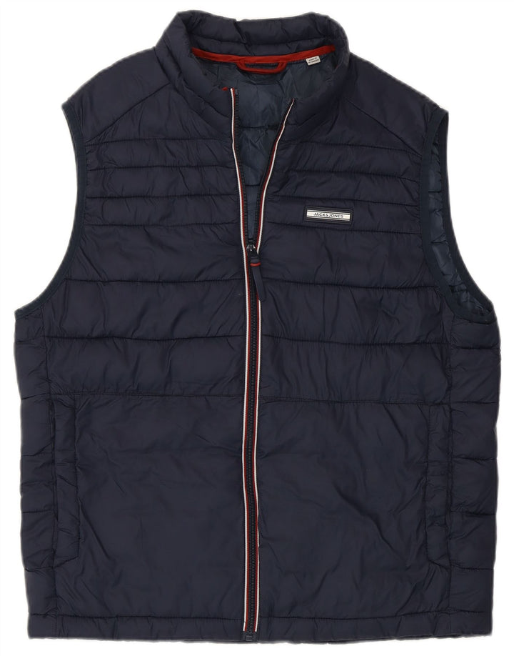 Jack & Jones Herren Wattierte Weste UK 36 Small Marineblau