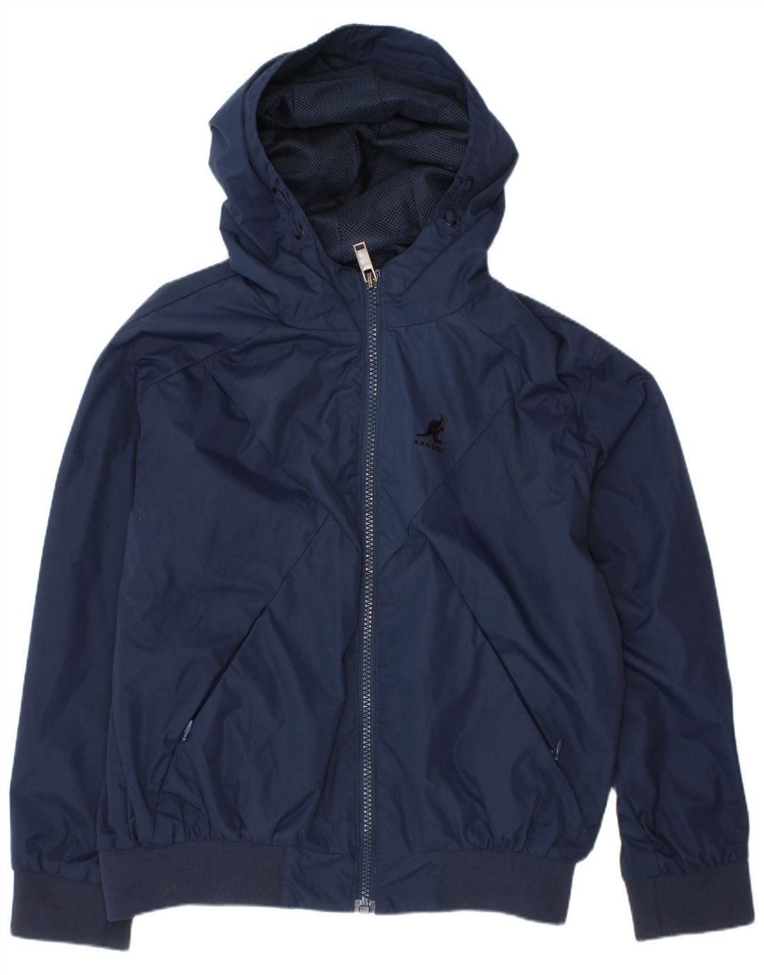 KANGOL Jungen-Bomberjacke mit Kapuze, 7–8 Jahre, marineblaues Polyester