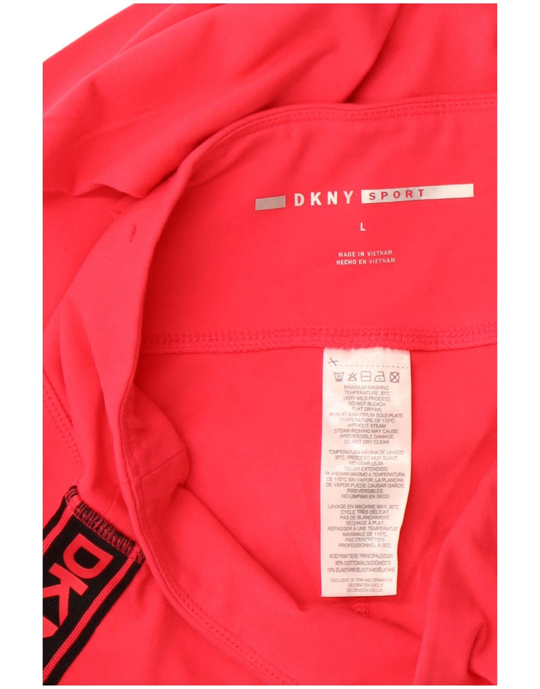 DKNY Damen-Capri-Leggings mit Grafik, UK 16, Größe L, Pink, Colourblock-Baumwolle