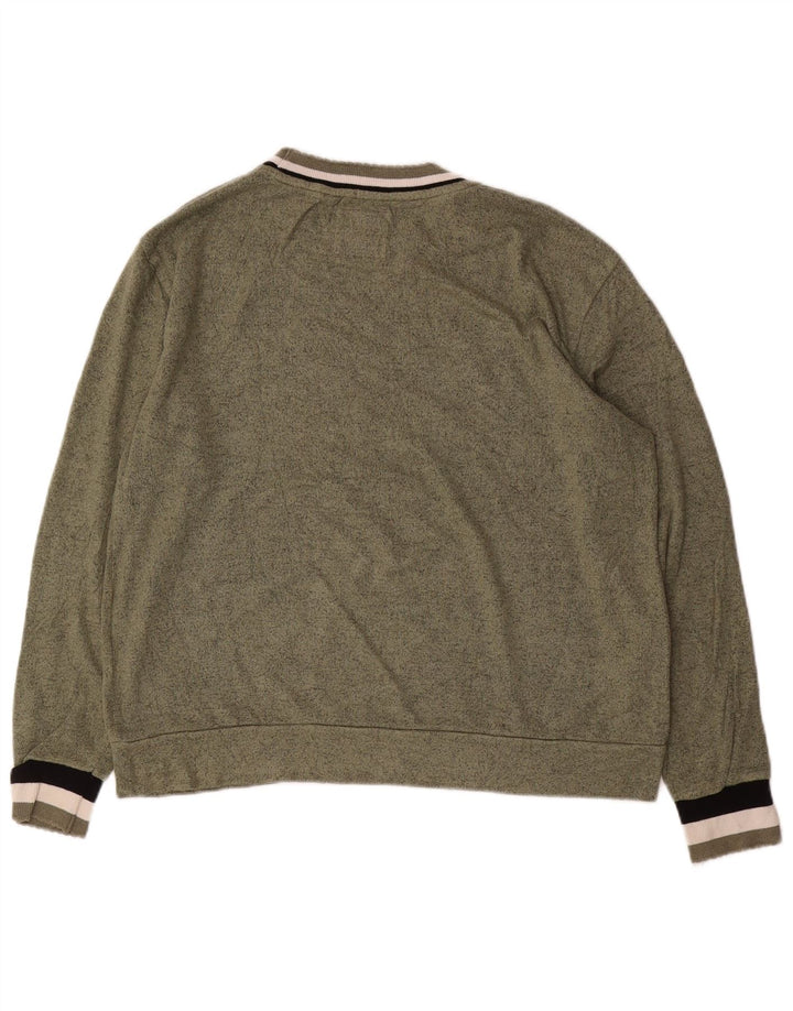 SUPERDRY Crop Graphic Damen-Sweatshirtpullover, Gr. 14, Größe L, grün meliert