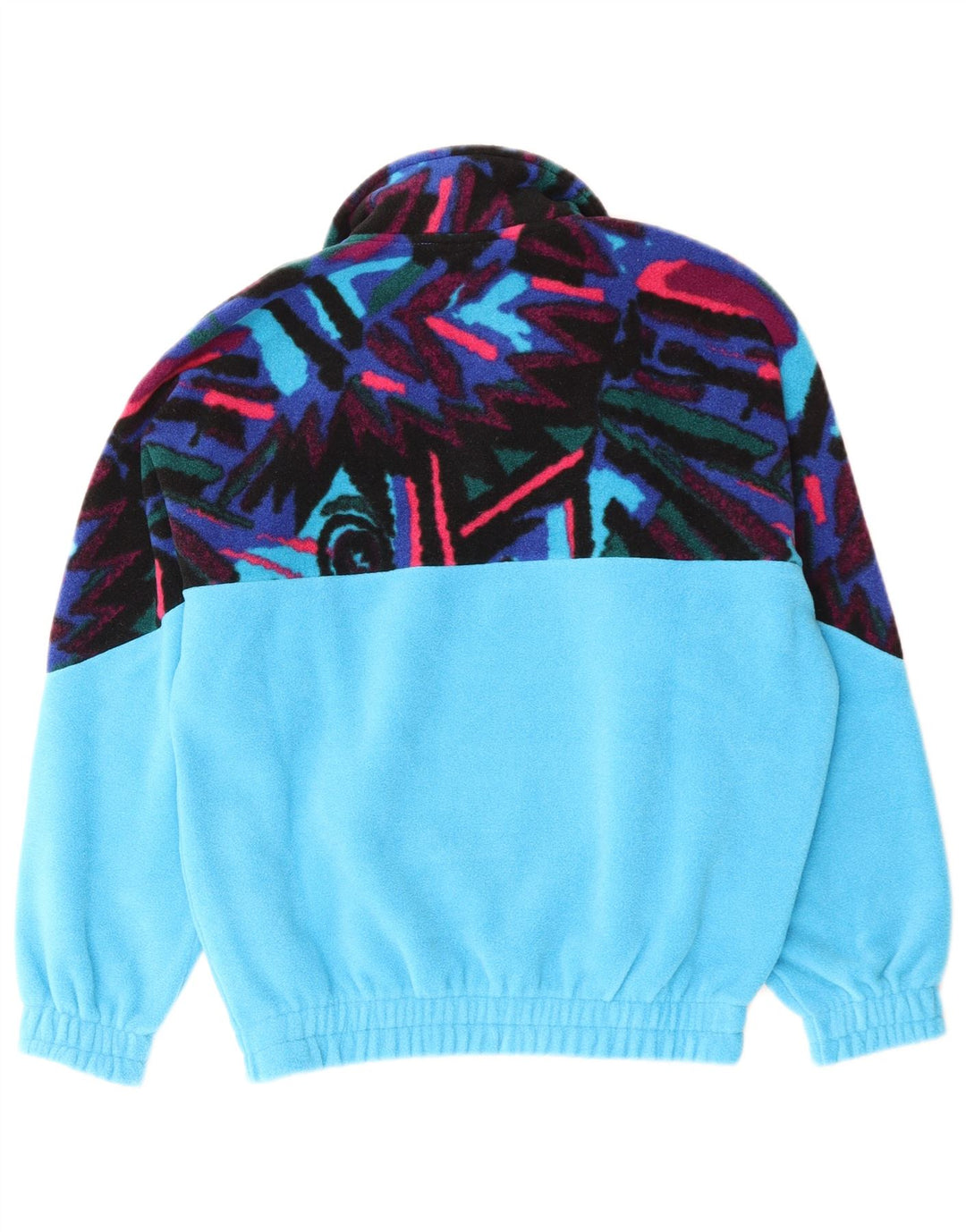 Fila Jungen-Fleecepullover mit Knopfkragen, 11–12 Jahre, blaues geometrisches Polyester