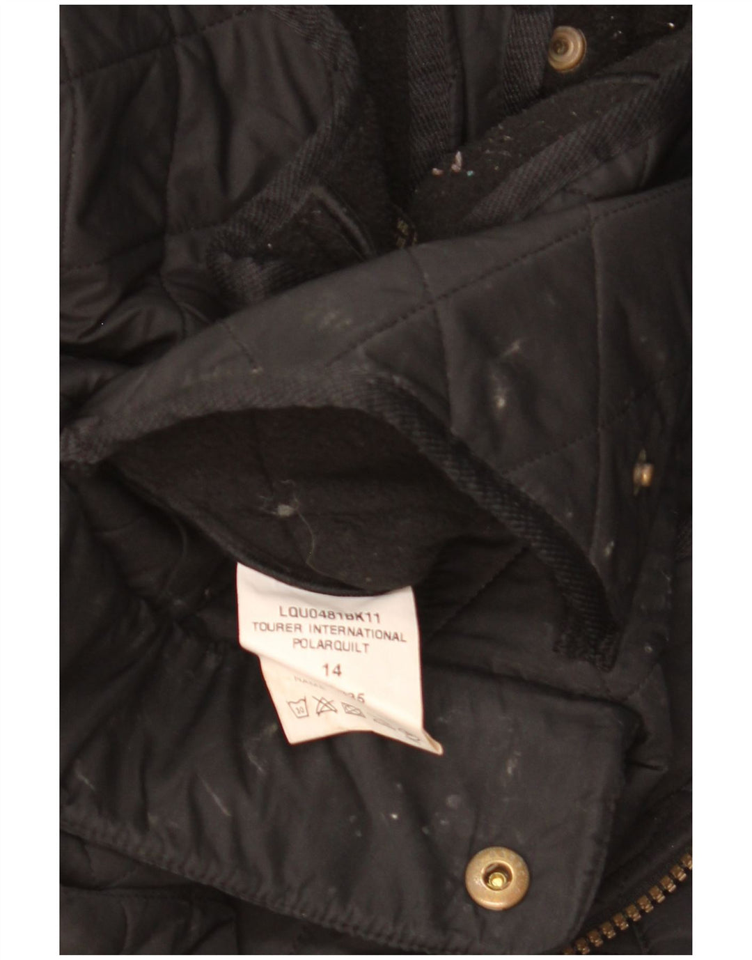 Barbour Damen Militär-Steppjacke UK 14 Large Schwarz Polyester