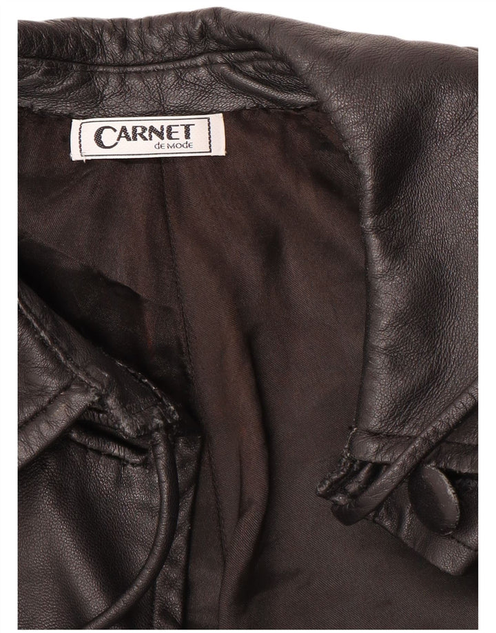 Carnet Damen Ledermantel UK 18 XL Schwarz