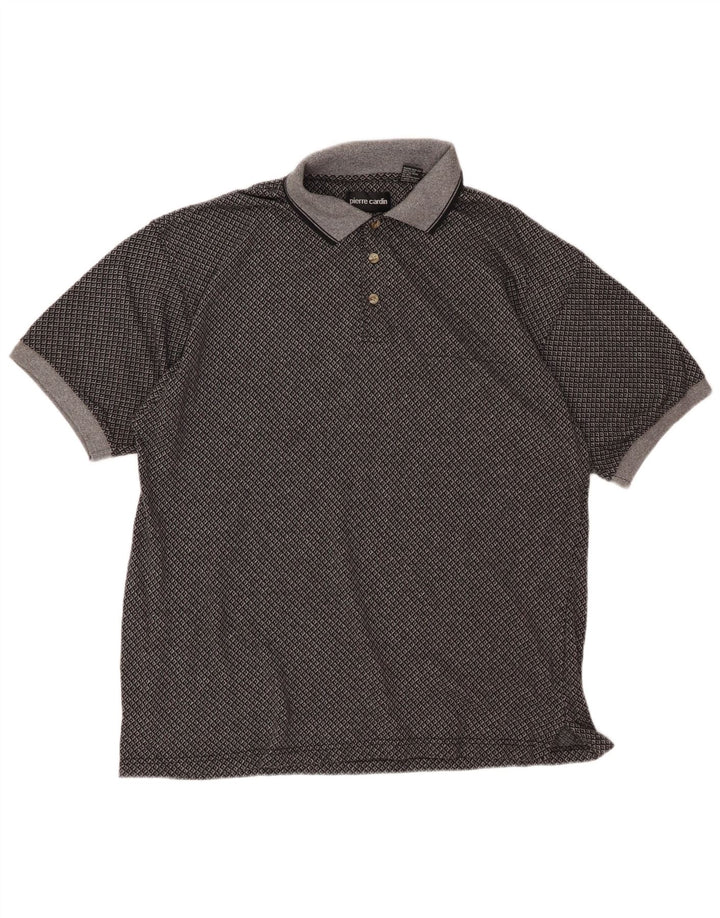 PIERRE CARDIN Herren Poloshirt XL grau kariert Baumwolle