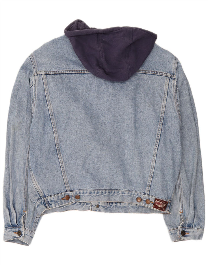 DURANGO Herren-Jeansjacke mit Kapuze, UK 40, große blaue Colourblock-Baumwolle