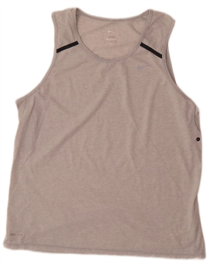Nike Herren-Dri-Fit-Weste, großes, graues Farbblock-Polyester