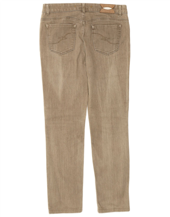 Trussardi Damen Slim Jeans W30 L29 Beige Baumwolle